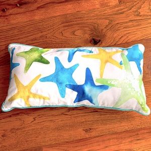 Potter Barn Teen Starfish Pillow 12”x24” with insert.